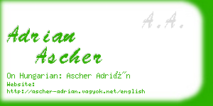 adrian ascher business card